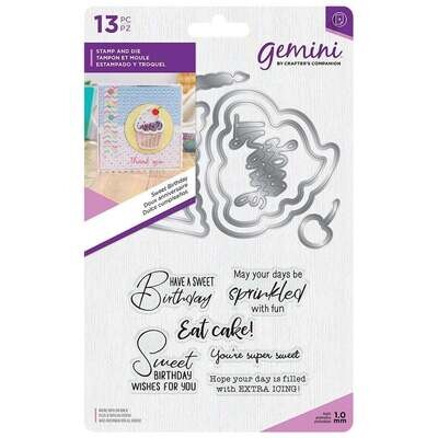 Crafter&#39;s Companion - Gemini Elements - Stamp &amp; Die - SWEET BIRTHDAY