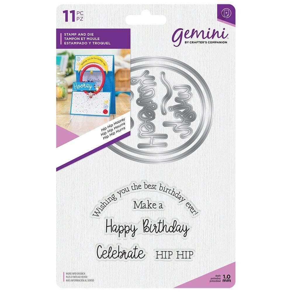 Crafter&#39;s Companion - Gemini Elements - Stamp &amp; Die - HIP HIP HOORAY