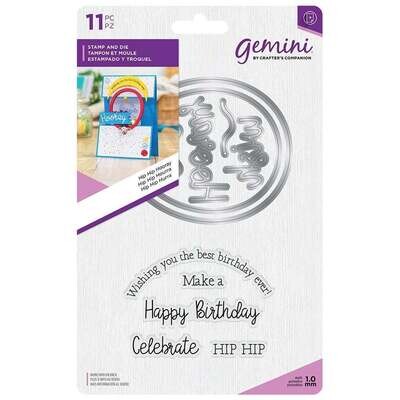 Crafter&#39;s Companion - Gemini Elements - Stamp &amp; Die - HIP HIP HOORAY