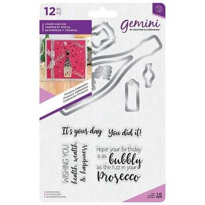 Crafter&#39;s Companion - Gemini Elements - Stamp &amp; Die - PROSECCO CELEBRATION