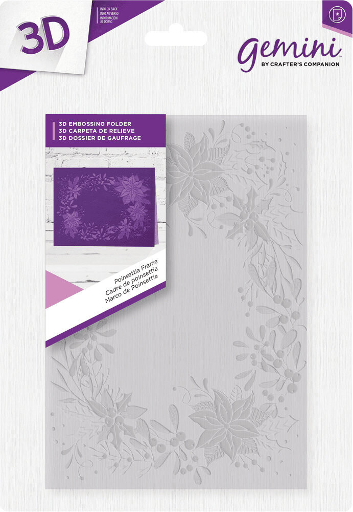 Gemini 3D Christmas Embossing Folder - POINSETTIA FRAME