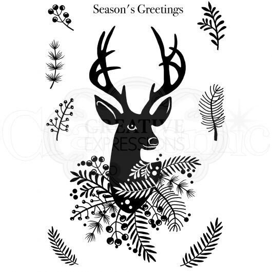 Woodware Crafts Acrylic Stamp Set - STYLISH REINDEER