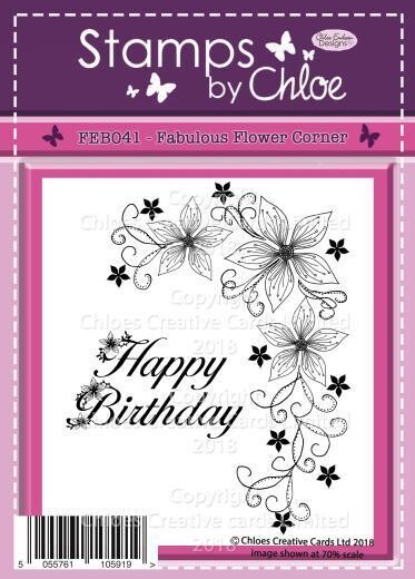 Stamps by Chloe FEB041 Fabulous Flower Corner