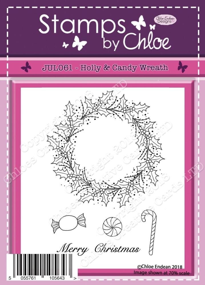 Stamps by Chloe - JUL061 HOLLY &amp; CANDY WREATH
