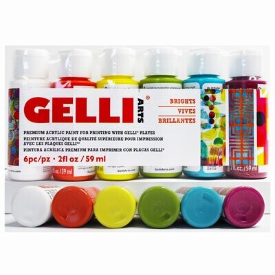 Gelli Art Premium Acrylic Paints set - BRIGHTS