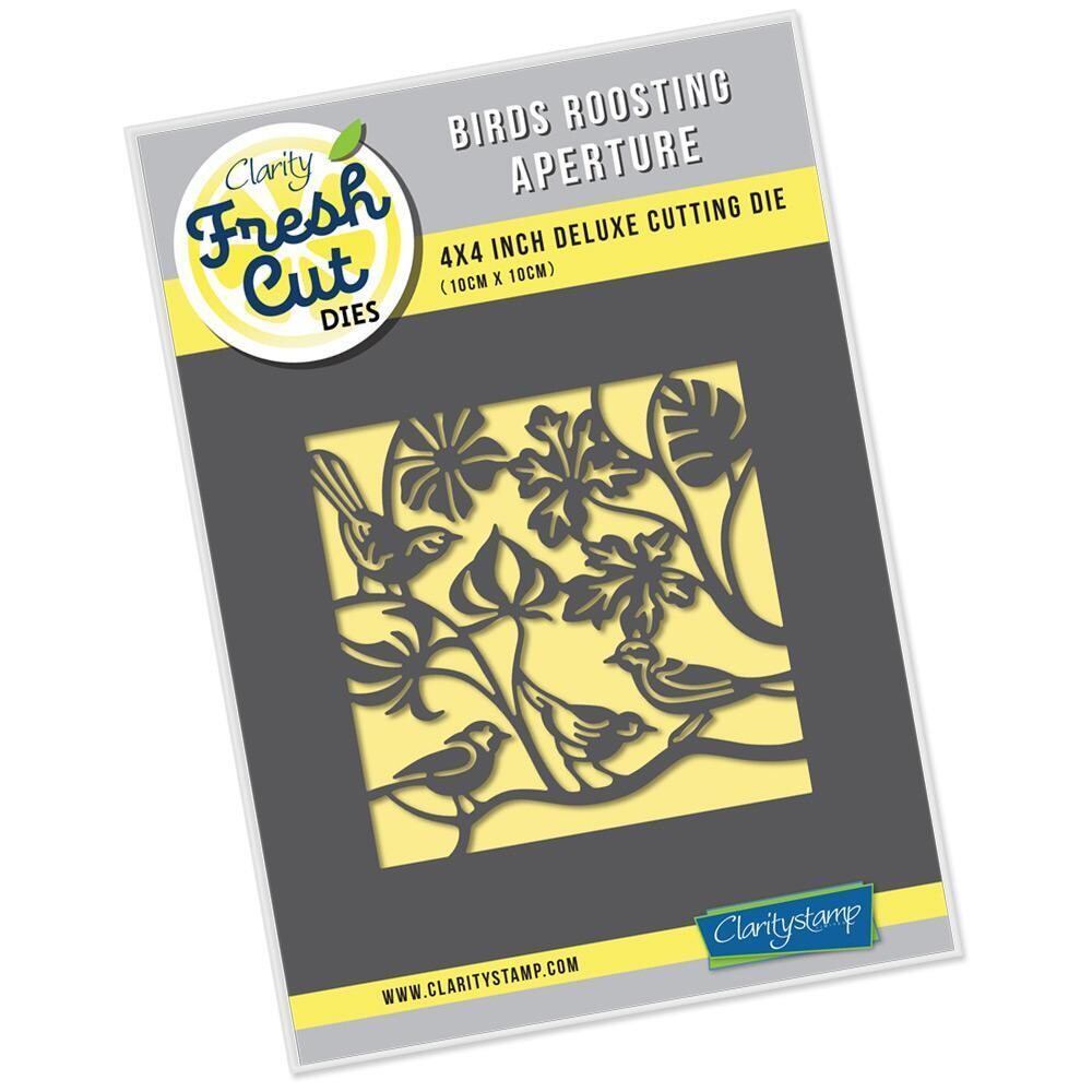 Clarity Fresh Cut Dies - BIRDS ROOSTING 4&quot;x4&quot;