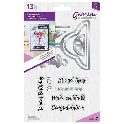 Crafter&#39;s Companion - Gemini Elements - Stamp &amp; Die - LET&#39;S MAKE COCOKTAILS