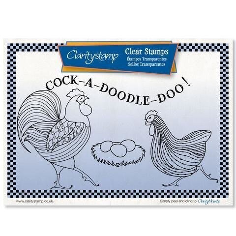 Clarity Stamps - COCKEREL &amp; HEN STAMP SET &amp; MASK