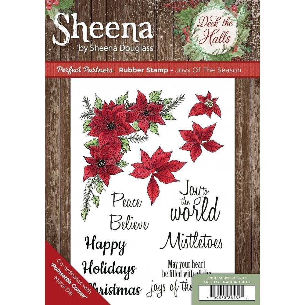Sheena Douglass Deck the Halls A5 Rubber Stamp - JOYS OF THE SEASON