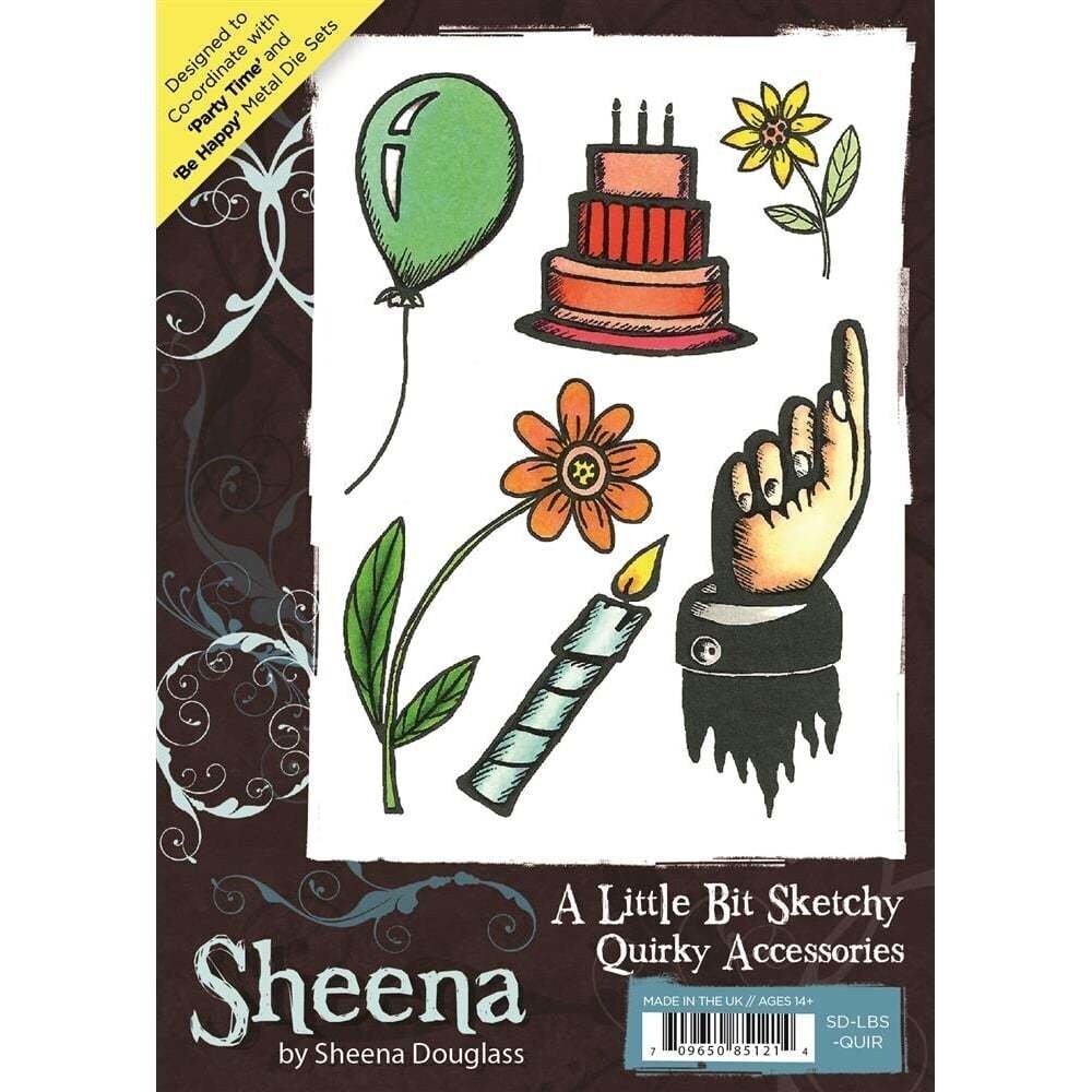 Sheena Douglass A Little Bit Sketchy A6 Rubber Stamp Set - QUIRKY ACCESSORIES   **Less than Half Price**
