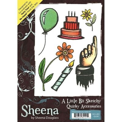 Sheena Douglass A Little Bit Sketchy A6 Rubber Stamp Set - QUIRKY ACCESSORIES   **Less than Half Price**