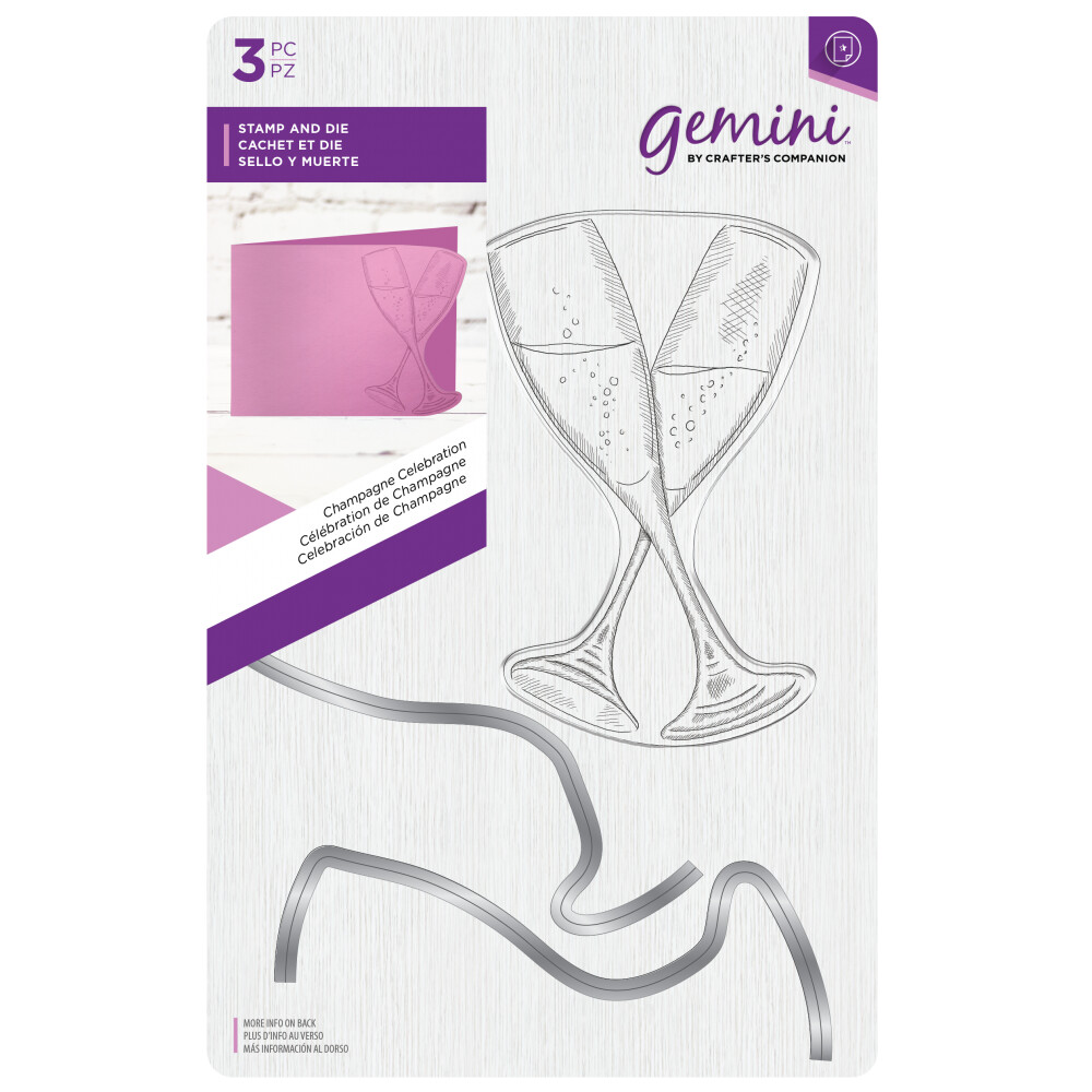 Crafter&#39;s Companion Stamp &amp; Die Set - CHAMPAGNE CELEBRATIONS