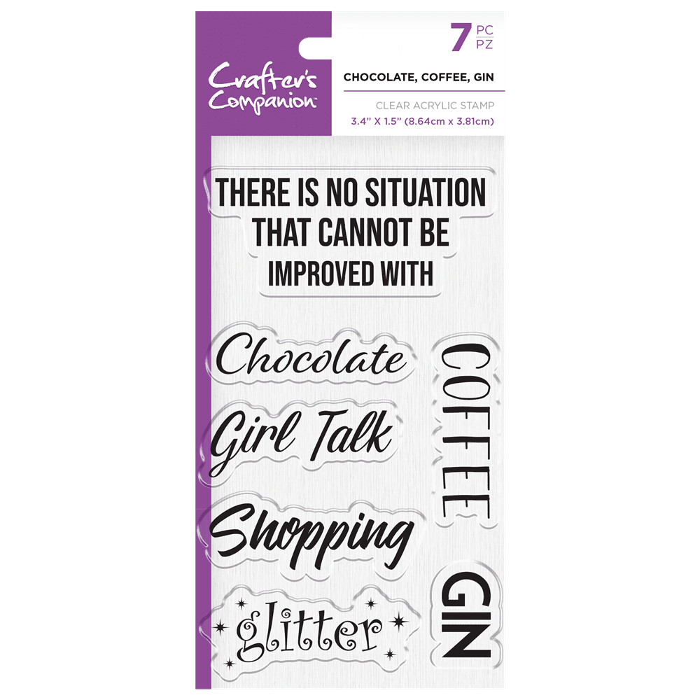 Crafter&#39;s Companion Stamps - COFFEE CHOCOLATE GIN