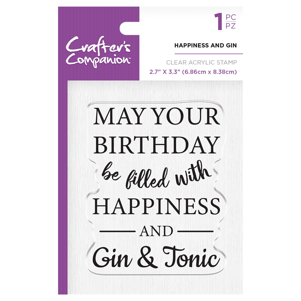 Crafter&#39;s Companion Stamps - HAPPINESS &amp; GIN