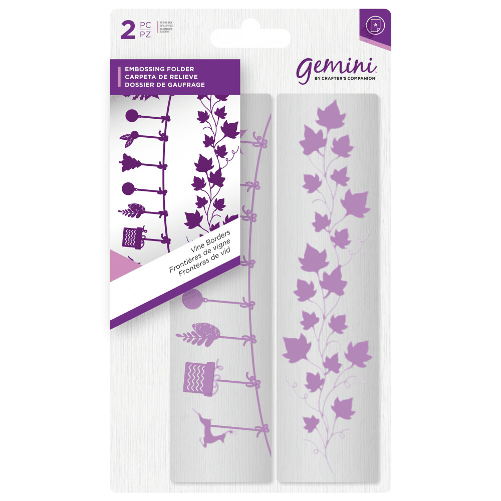 The Gemini EMBOSSING FOLDERS - VINE BORDERS by Crafter&#39;s Companion