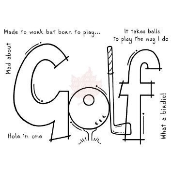 Woodware Crafts Acrylic Stamp Set - Huge GOLF