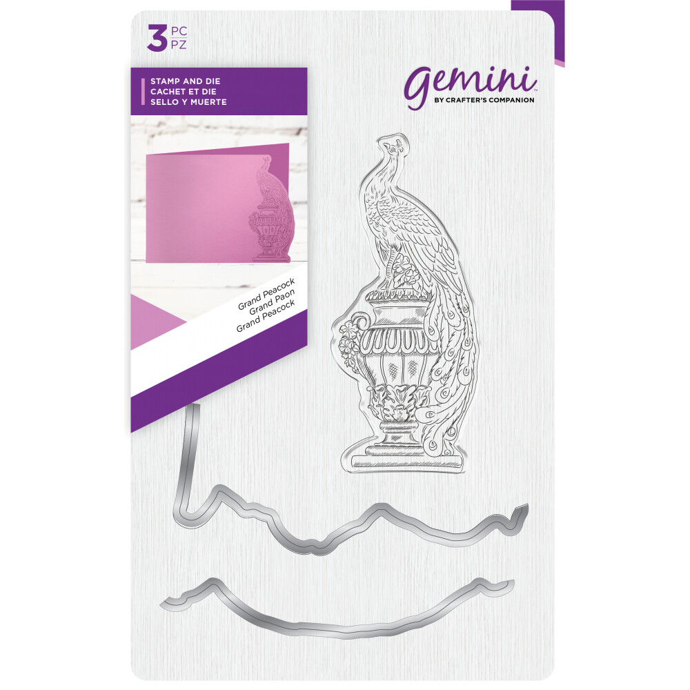 Crafter&#39;s Companion Stamp &amp; Die Set - GRAND PEACOCK