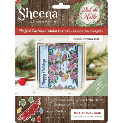 Sheena Douglass Deck the Halls stamp &amp; die set - POINSETTIA DELIGHTS die set &amp; PEACE &amp; JOY stamp set **Reduced**