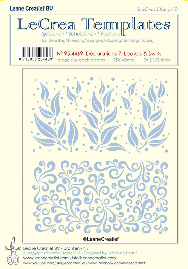 Leane Creatief BV Stencil - LEAVES &amp; SWILRS