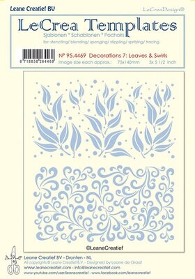 Leane Creatief BV Stencil - LEAVES &amp; SWILRS