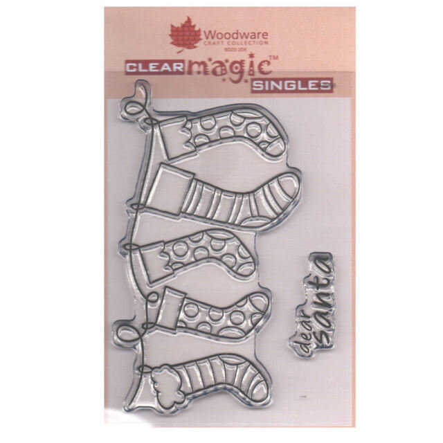 Woodware Crafts Acrylic Stamp Set - STOCKINGS IN A ROW
