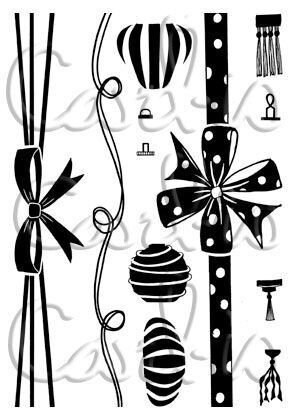 Card-io Clear Stamp set - RIBBONS &amp; LANTERNS