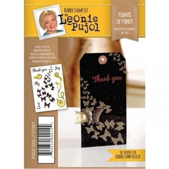 Leonie Pujol Typography A6 Photopolymer Stamp Set - FLIGHTS OF FANCY