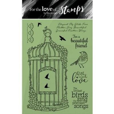 Hunkydory - &quot;For the Love of Stamps&quot; A6 Stamps - BLOSSOMING BIRDCAGE