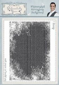 Sentimentally Yours - Whitewashed Herringbone Background by Phil Martin