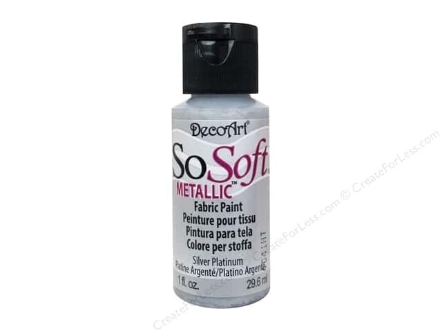 DecoArt SoSoft Fabric Paint - Metallic SILVER TITANIUM