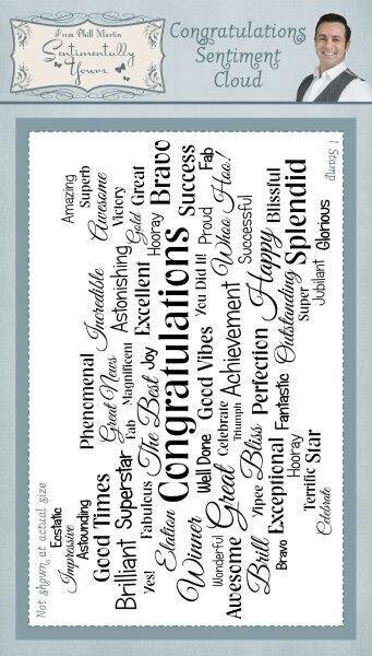 Sentimentally Yours - Rubber Stamp SYR017 Sentiment Cloud CONGRATULATIONS