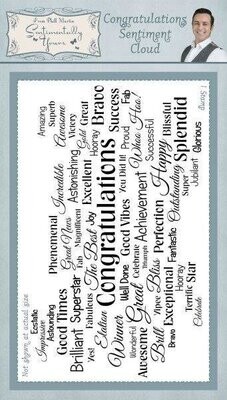 Sentimentally Yours - Rubber Stamp SYR017 Sentiment Cloud CONGRATULATIONS