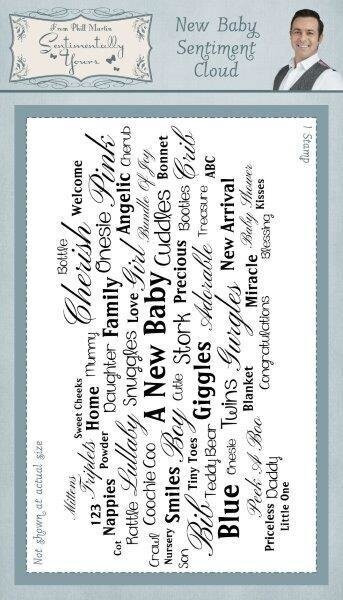 Sentimentally Yours - Rubber Stamp SYR015 Sentiment Cloud NEW BABY