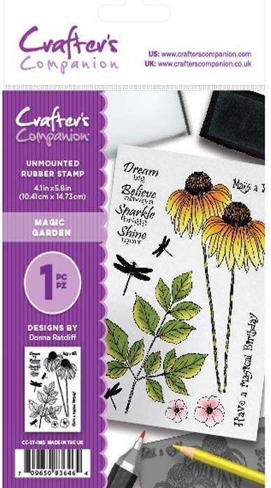 Crafter&#39;s Companion A6 Unmounted Rubber Stamp - MAGIC GARDEN  **REDUCED**