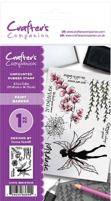 Crafter&#39;s Companion A6 Unmounted Rubber Stamp - FAIRY GARDEN  **REDUCED**