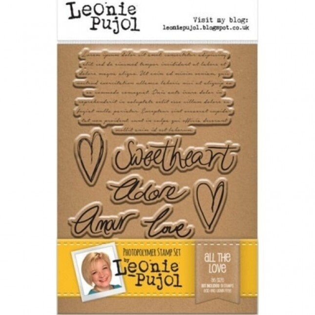 Leonie Pujol Typography A6 Photopolymer Stamp Set - ALL THE LOVE