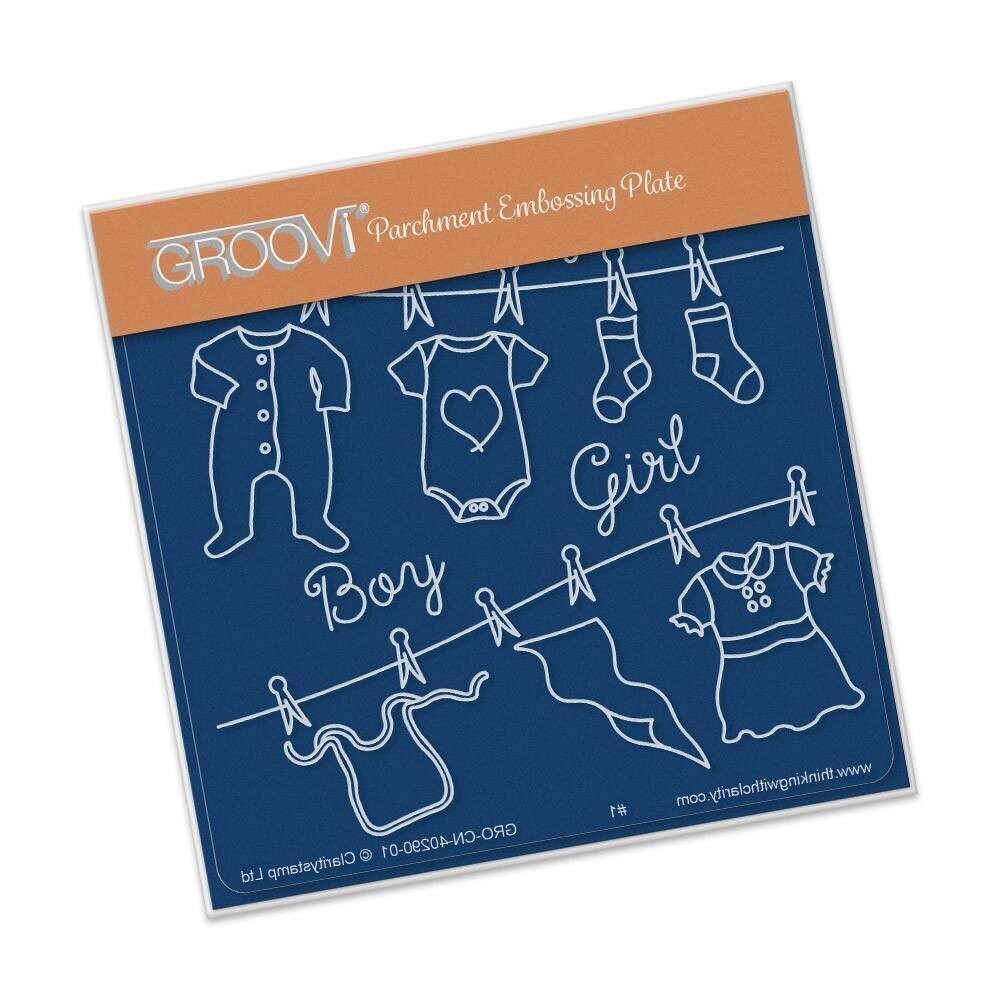 ClarityStamps Groovi - Baby Plate A6 BABY CLOTHES