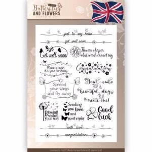 Jeanine&#39;s Art - Butterflies &amp; Flowers - A5 TEXTSTAMP