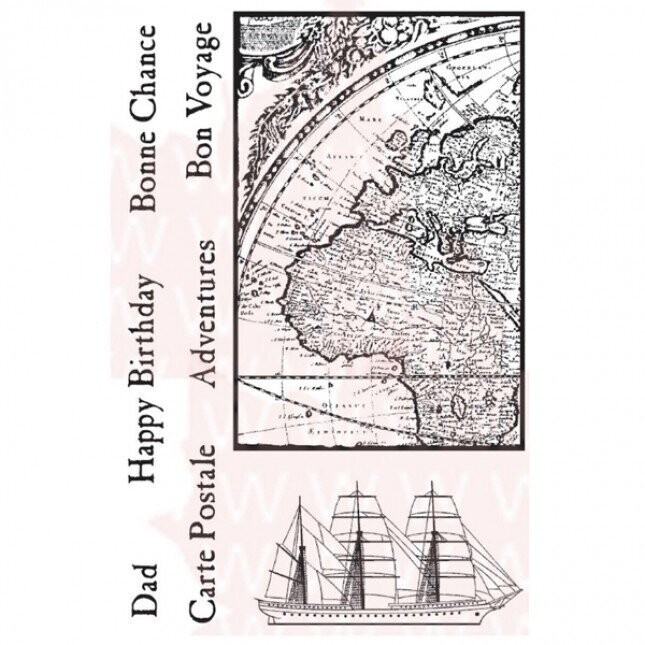 Woodware Clear Magic Stamp set - BON VOYAGE