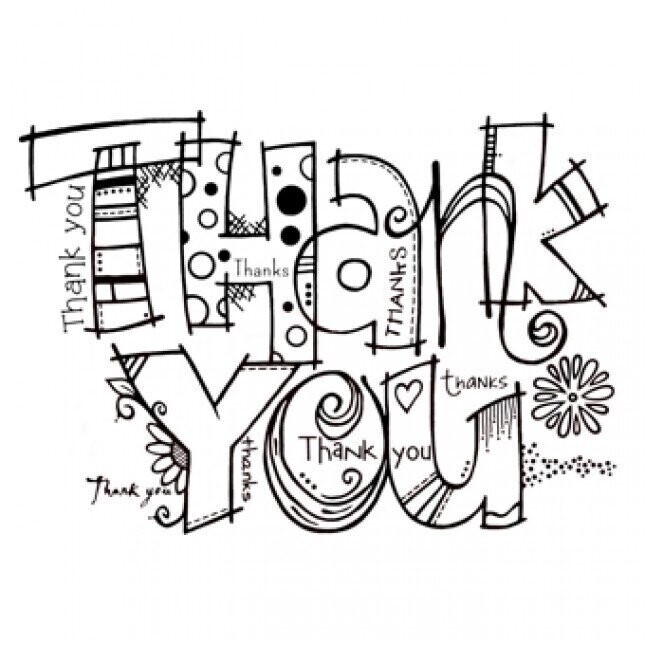 Woodware Crafts Acrylic Stamp Set - GRAFFITI THANK YOU