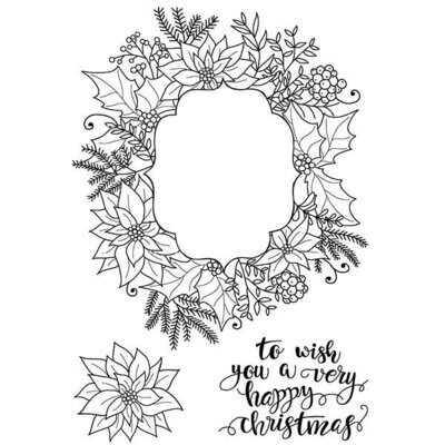 Woodware Crafts Acrylic Stamp Set - CHRISTMAS FRAME