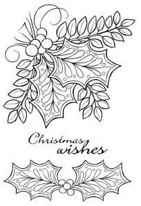 Woodware Crafts Acrylic Stamp Set -DOODLE HOLLY