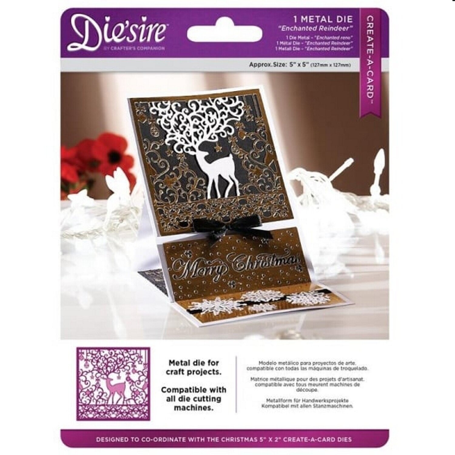 Die&#39;Sire Christmas 2017 Create A Card Die 5&quot;x5&quot; -  ENCHANTED REINDEER **LESS THAN HALF PRICE**