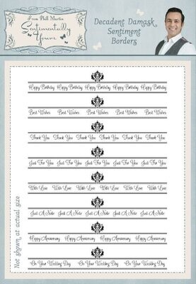 Sentimentally Yours - Decadent Damask Sentiment Borders by Phil Martin **50% OFF**
