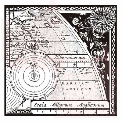 Woodware Crafts Acrylic Stamp Set - MAP &amp; COMPASS