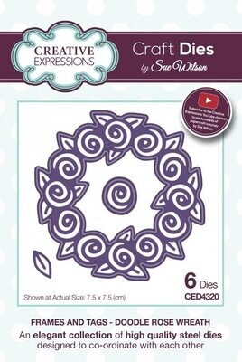 Dies by Sue Wilson Frames &amp; Tags - DOODLE ROSE WREATH  **HALF PRICE**
