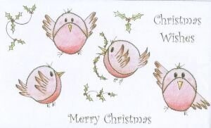 Creative Expressions Unmount A5  CHRISTMAS ROBINS ** OVER 50% OFF**
