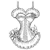 Stampendous -Cling Rubber Stamps - RUFFLED CORSSET
