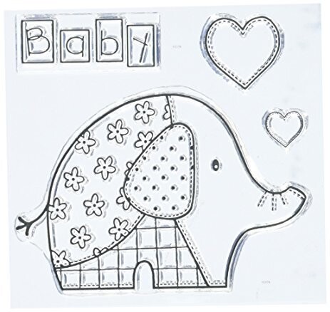 Woodware Crafts Acrylic Stamp Set - BABY PATCH ELEPHANT