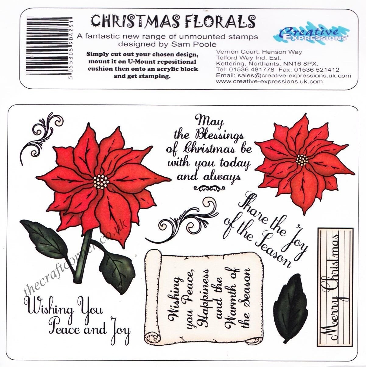Creative Expressions Unmount A5 CHRISTMAS FLORALS ** OVER 50% OFF**